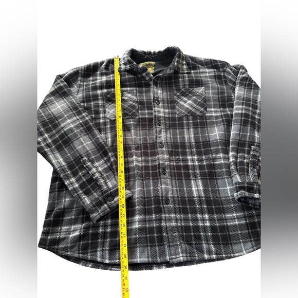 Anchorage Expedition Flannel Shirt Jacket Black Plaid Fleece Lined Size XXL - Picture 3 of 5